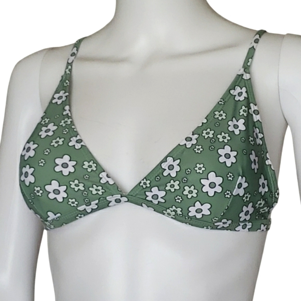 Floerns Women's Floral Print Triangle Bikini Top Only. Size S.